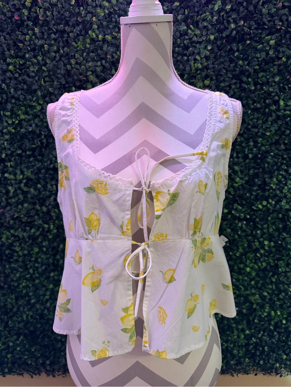 Abound White Lace-Trim Tank Top